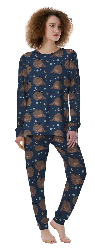 Moo Deng Hippo Sleeping Women's Pajamas