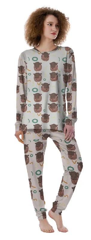 Moo Deng Hippo Women's Pajamas