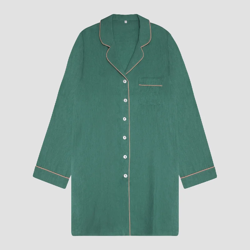 Tranquil Green Linen Night Shirt