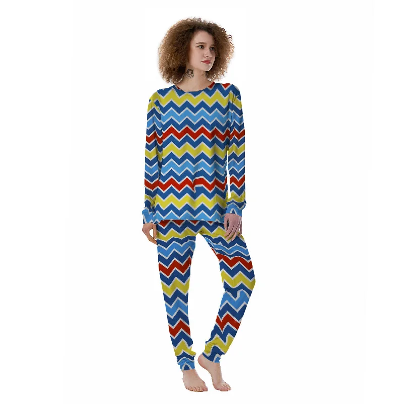 Zigzag Autism Awareness Color Print Pattern Women's Pajamas