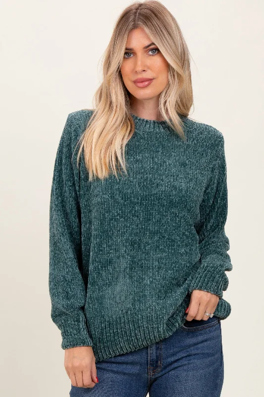 Forest Green Chenille Knit Sweater