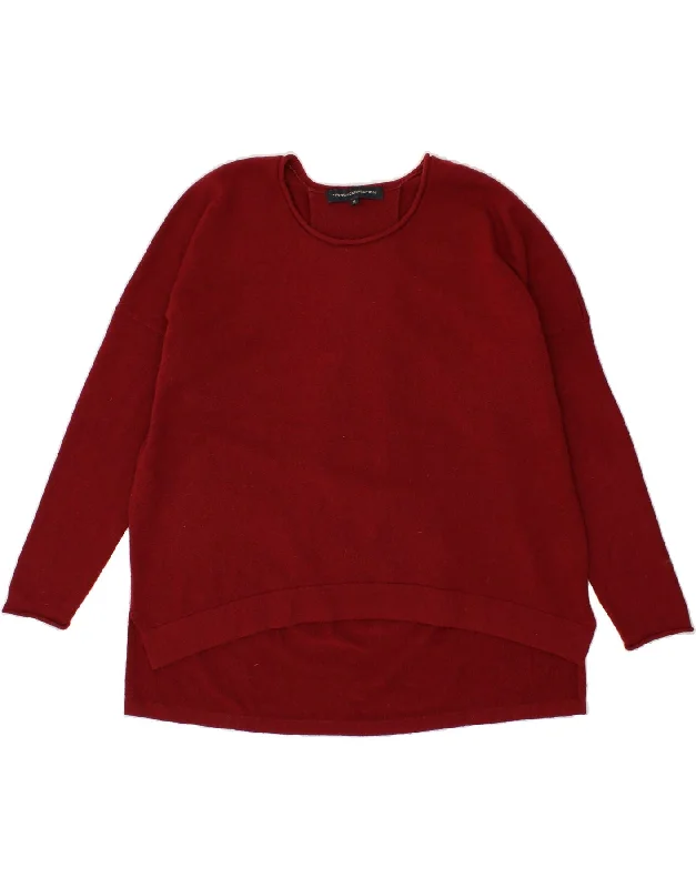 FRENCH CONNECTION Womens Crew Neck Jumper Sweater UK 18 XL Maroon Acrylic