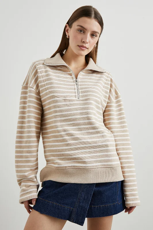 PARKER SWEATSHIRT - HEATHER BEIGE STRIPE