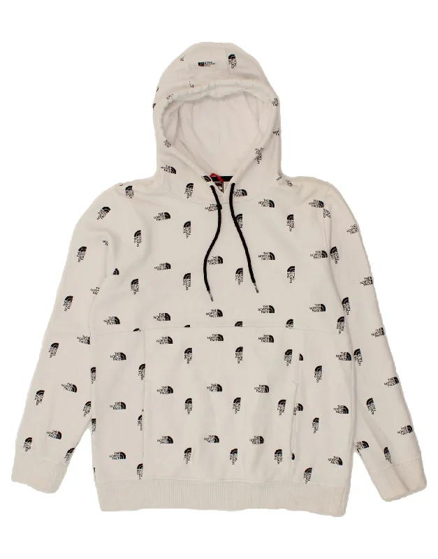 THE NORTH FACE Womens Graphic Hoodie Jumper UK 14 Medium White Spotted