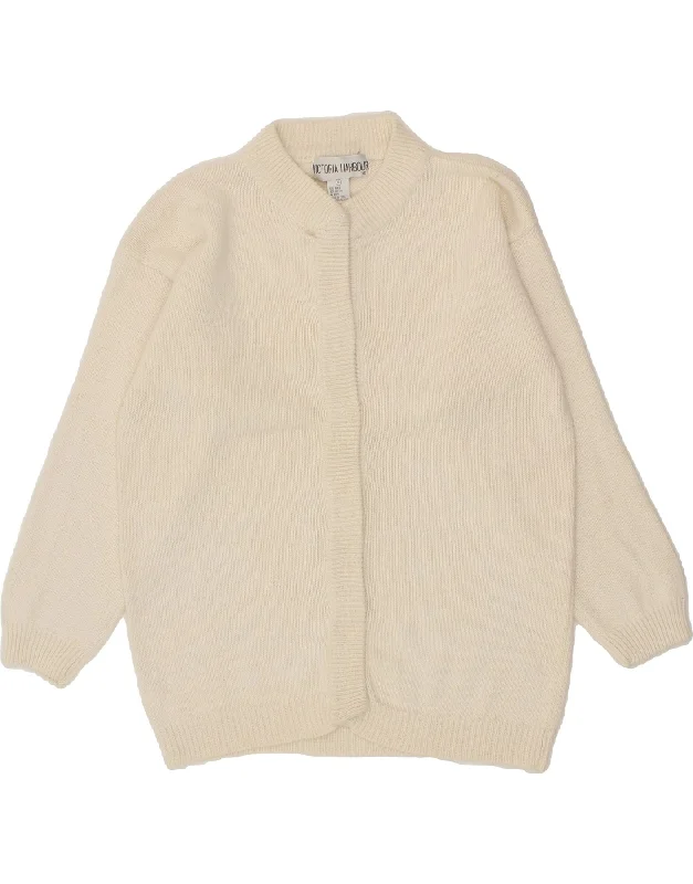 VICTORIA HARBOUR Womens Oversized Cardigan Sweater UK 10 Small Off White