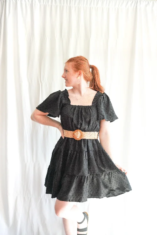 Swiss Dot Black Sun Dress