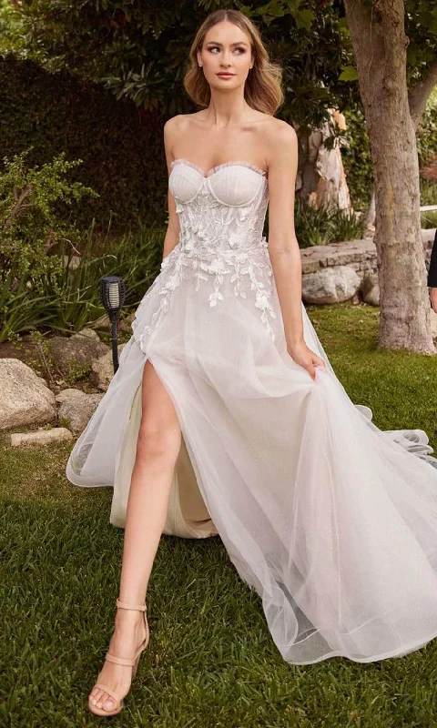 Ladivine CD859W - Strapless Tulle A-line Bridal Gown