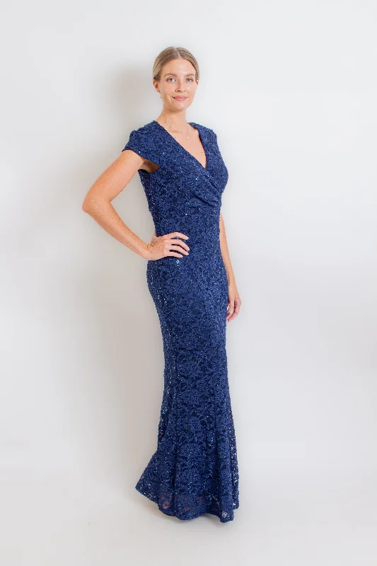 Navy Lace Maxi Dress