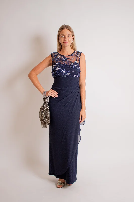 Navy & Silver Maxi Dress