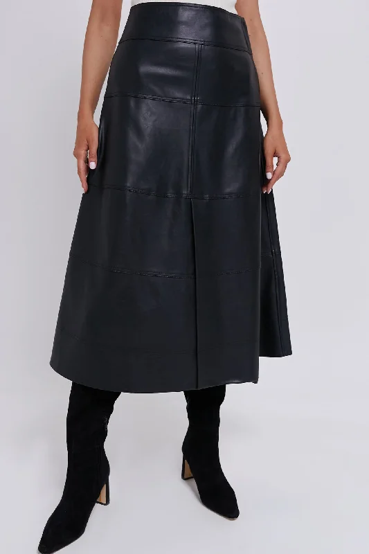 Black Leather Lucille Skirt