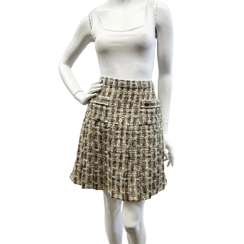 Chanel Pleated Tweed 2016 Mini Skirt