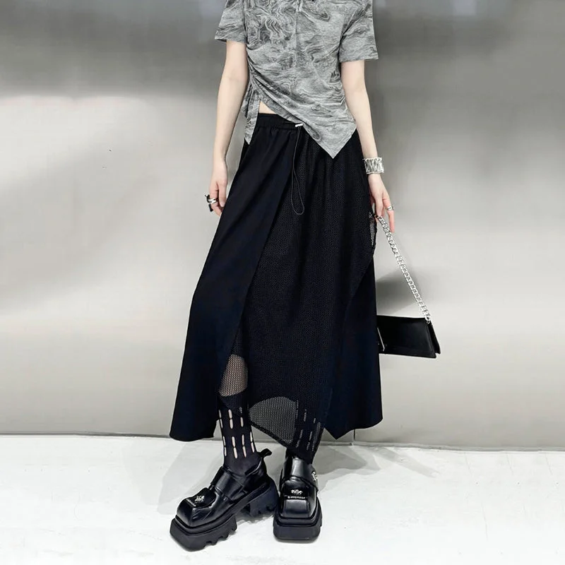 Irregular Patchwork A-line Skirt