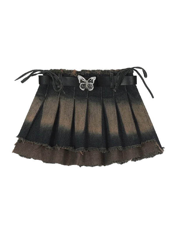 NB Butterfly Pleated Short Skirts