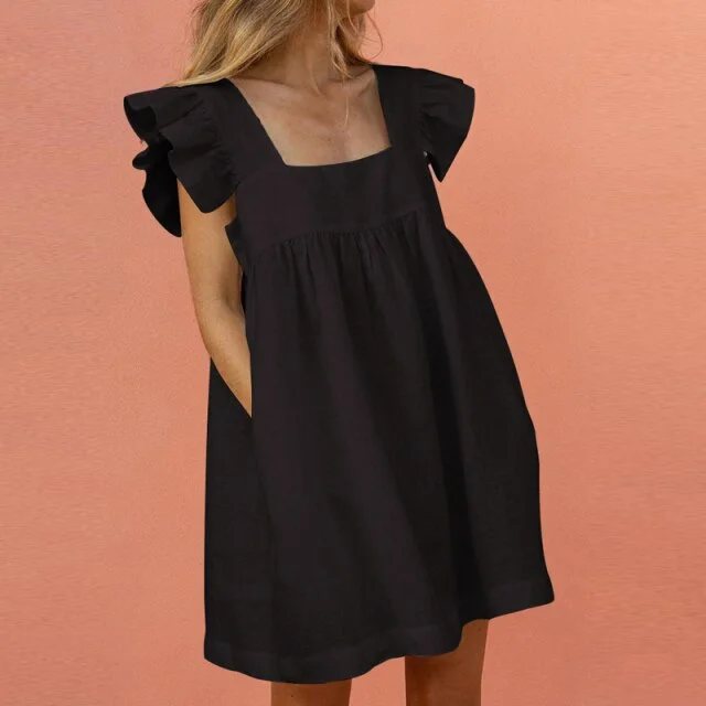 Elegant Butterfly Sleeve Beach Party Dress