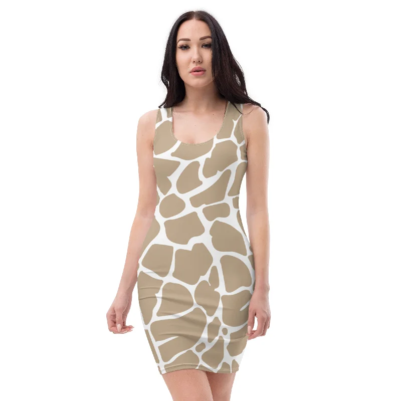 Fashion Trendy Animal Print Giraffe Dress, lioness-love