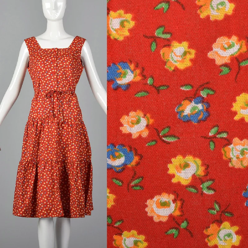 1960s Red Calico Sundress