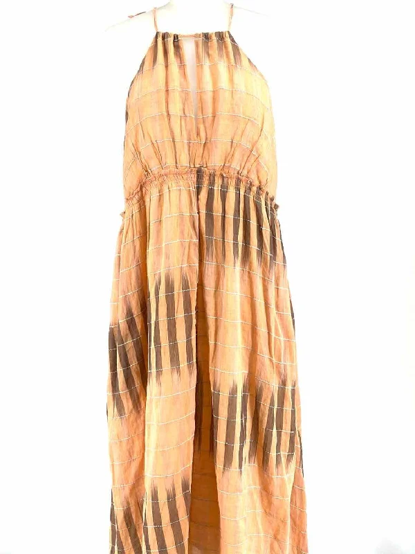 AKEMI + KIN Size M Peach Sleeveless Plaid Dress