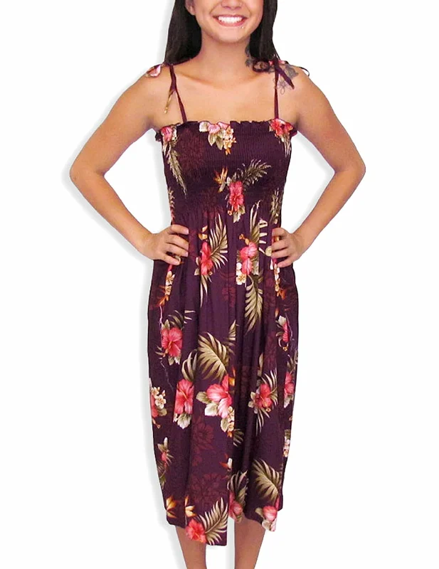 Birds of Paradise Rayon Smock Tube top Dress