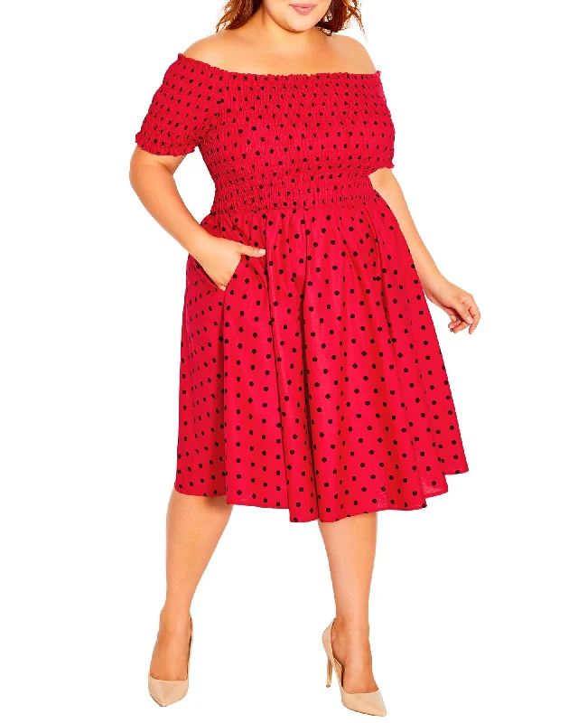 Cherie Polka Dot Pin Up Dress | Red / Black