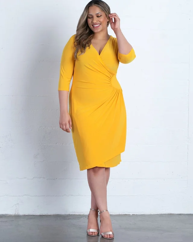 Ciara Faux-Wrap Dress | DAFFODIL