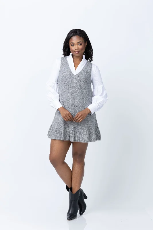 Cinq à Sept Greyson Dress in Heather Grey/White