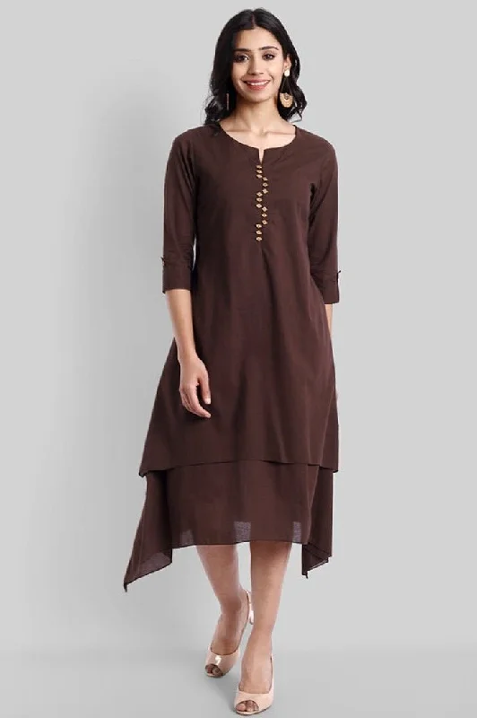 Brown Mul Cotton Hunter Dress