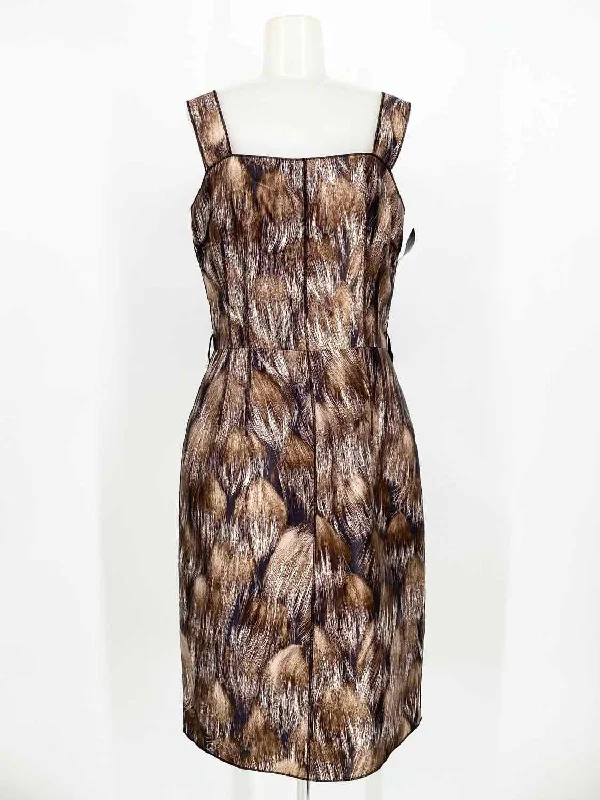 DOLCE & GABBANA Women's Brown Silk brushstroke Size 42/6 Dress