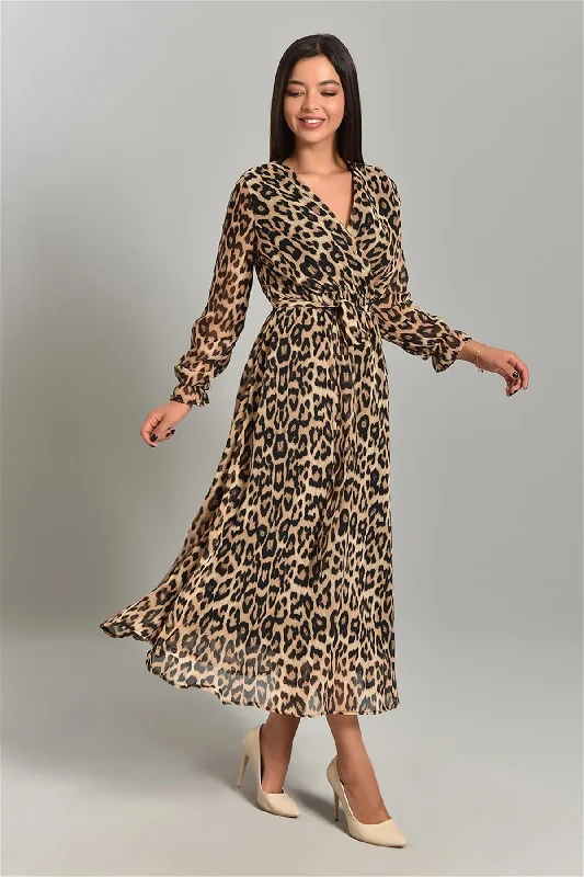 Double-breasted Leopard Dress