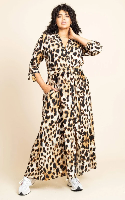 Dove Dress in Natural Leopard