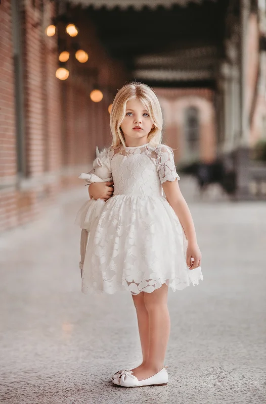 Evangeline Frock in White