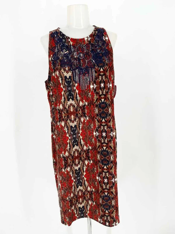 GREYLIN Women's Red/White/Blue Shift Abstract Size M Dress