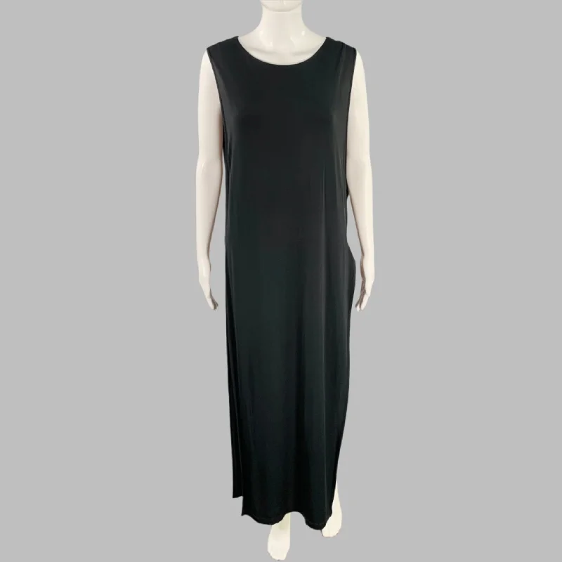 HELMUT LANG Size S Black High Slit Shift Dress