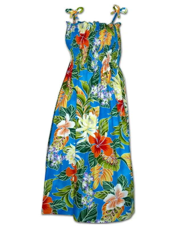 Island Tropical Forest Smock Tube Top Dress