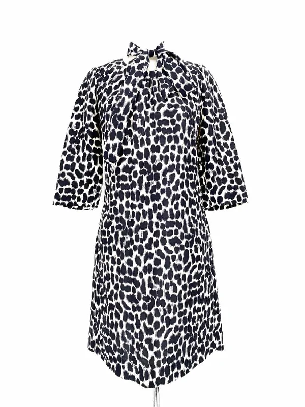 Kate Spade Women's Navy/Ivory Knee Length Silk Spots Size 0 Dress