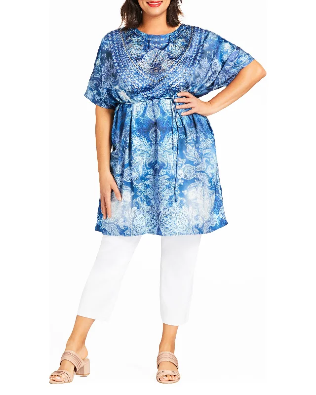 Lima Beaded Kaftan Dress | Azure Blue