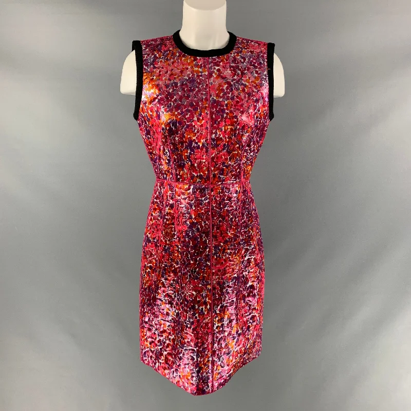 MARC JACOBS Size 6 Multi-Color Acetate Blend Jacquard Shift Dress