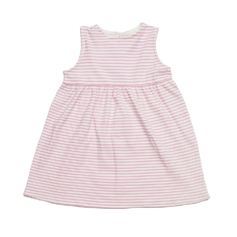 Pink Stripes Sleeveless Dress