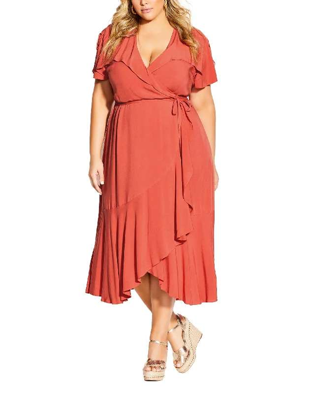 Rubina Fiesta Wrap Dress | Orange