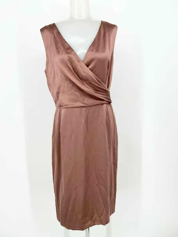 RalphLauren-BLACK Women's Mauve sheath Drape Size 8 Dress