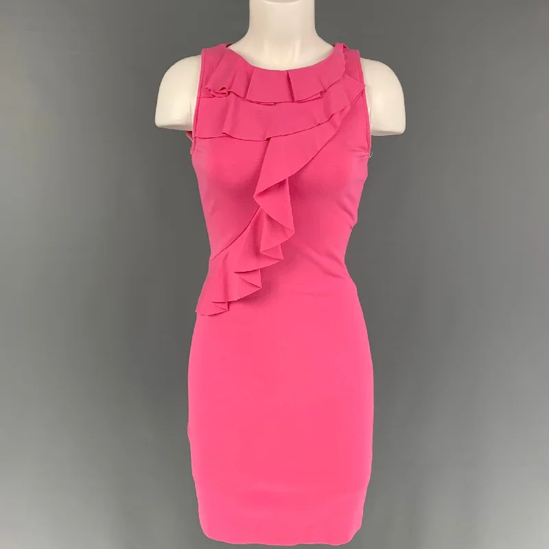 RED VALENTINO Size S Pink Ruffled Sleeveless Dress