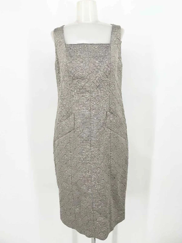 RED VALENTINO Women's Silver sheath Textured Size 6 Dress