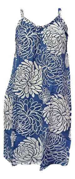 Secret Beach - Bali Dress - Chrysanthemum - Navy / White