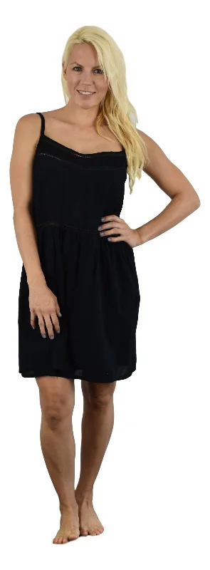 Secret Beach - Hanalei Dress - Black  - Chiffon Rayon with tape