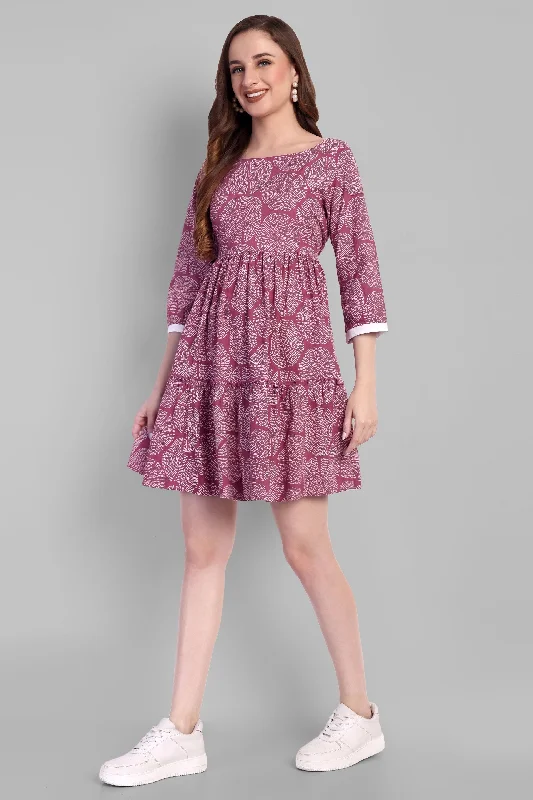 Sonia Pink Ajrak Cotton Dress