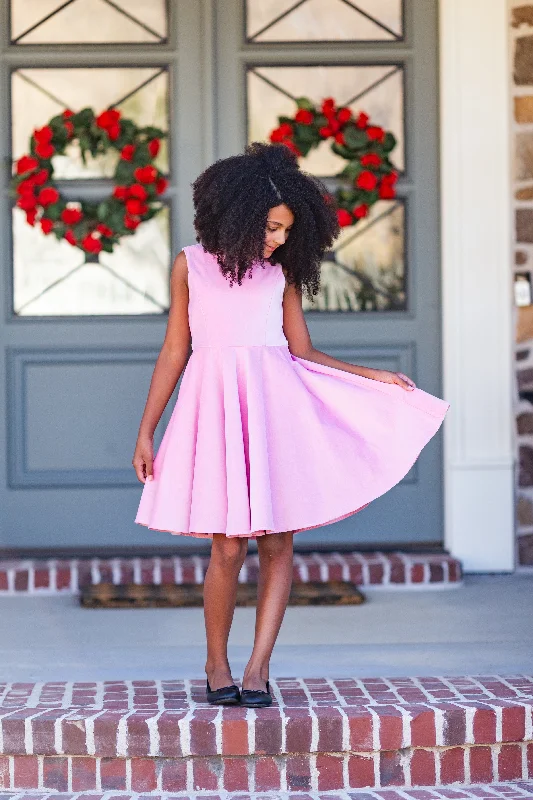 Special Occasion Dress in Light Pink Velvet