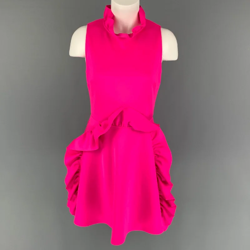 TED BAKER Size 2 Pink Polyester Sleeveless Dress