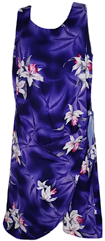 Two Palms Sarong Dress Midnight Orchid Purple