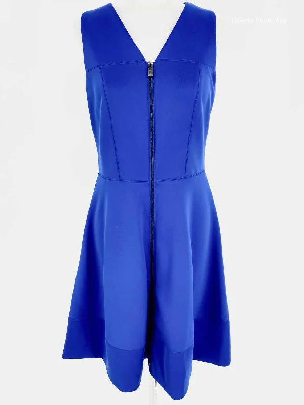 VINCE CAMUTO Size 4 Royal Blue Shift Polyester Blend Dress