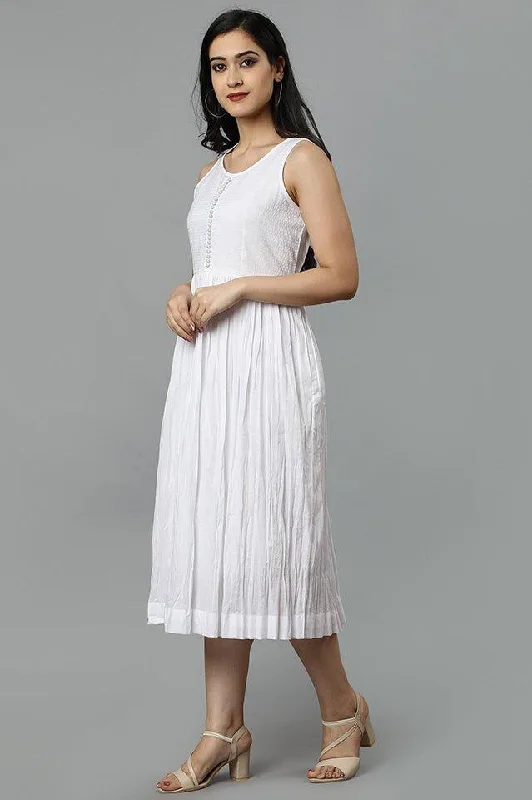 White Sleeveless Cotton Angel Dress