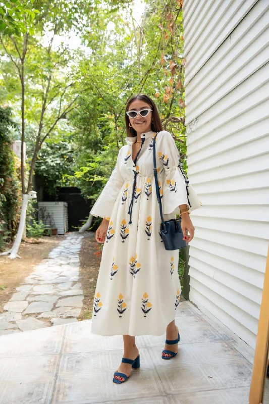 White Strappy Spanish Sleeve Dress